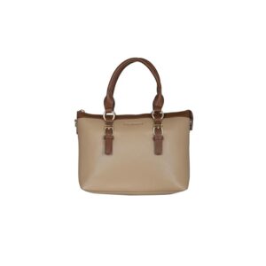 Van Heusen Women's Tote Bag| Color blocked Tan & Brown | Fits Upto 11 Inch Laptop | Office Bag for Work